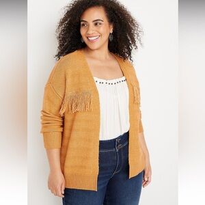 3X Maurices Solid Fringe Cardigan